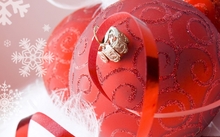 ribbons christmas new year merry christmas happy new year ornaments christmas gift christmas globes Wallpaper